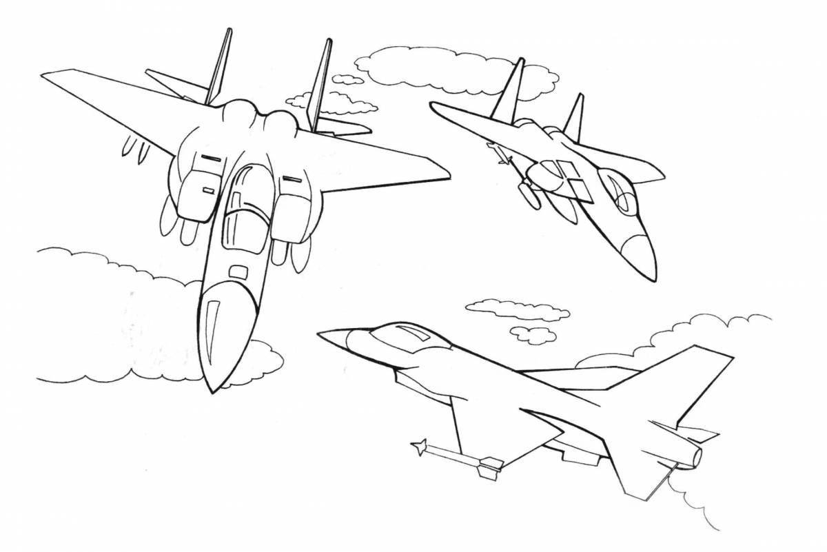 Playful wow plane coloring page