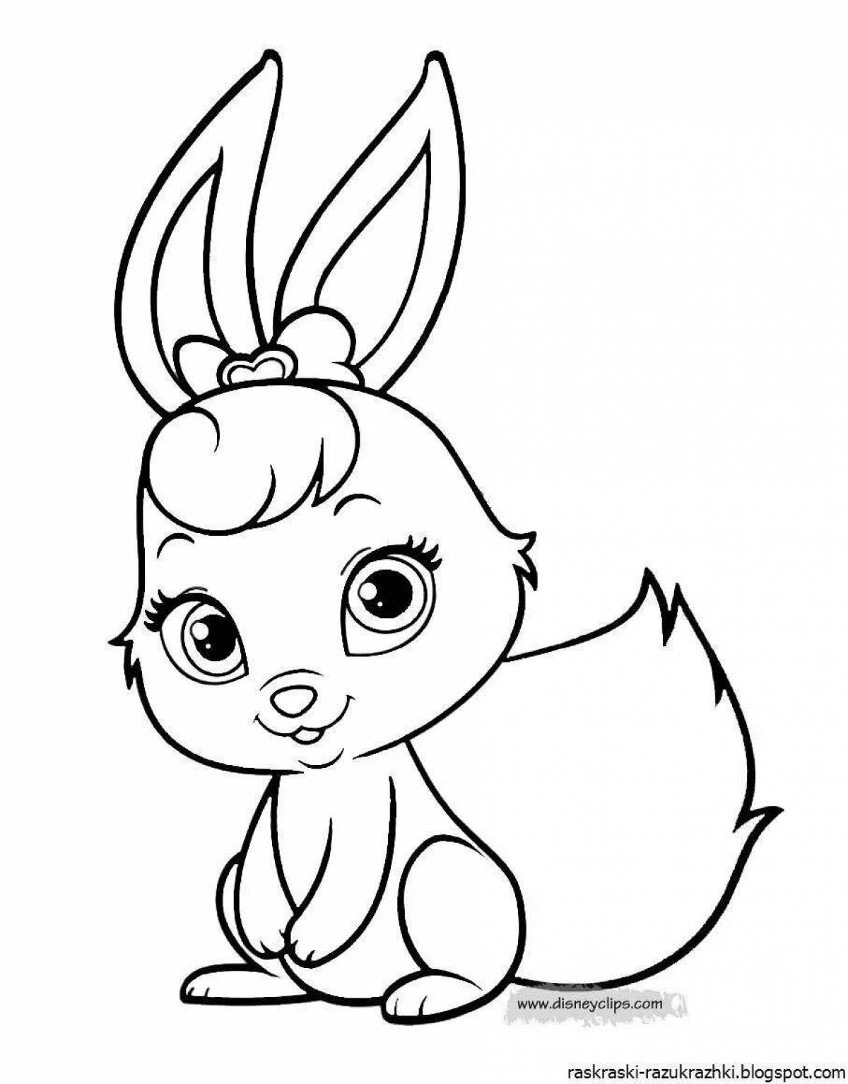 Блаженная раскраска страница кролик девочка