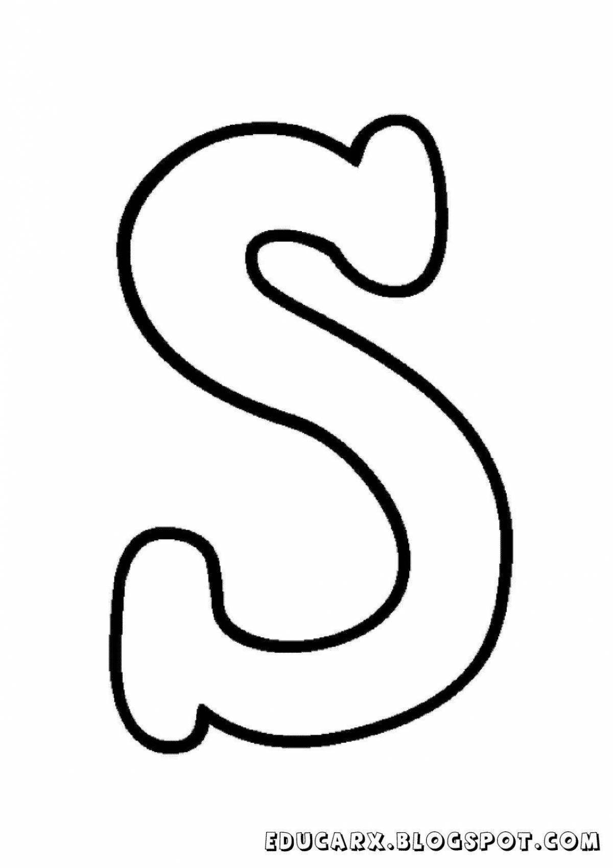 Coloring page festive letter s