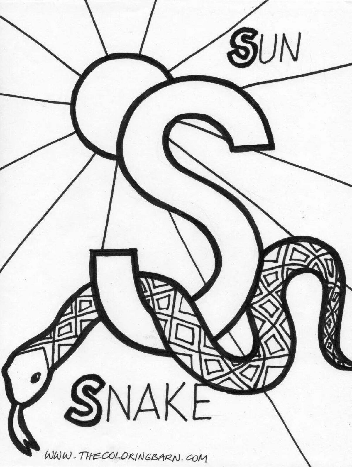 Glamorous letter s coloring page