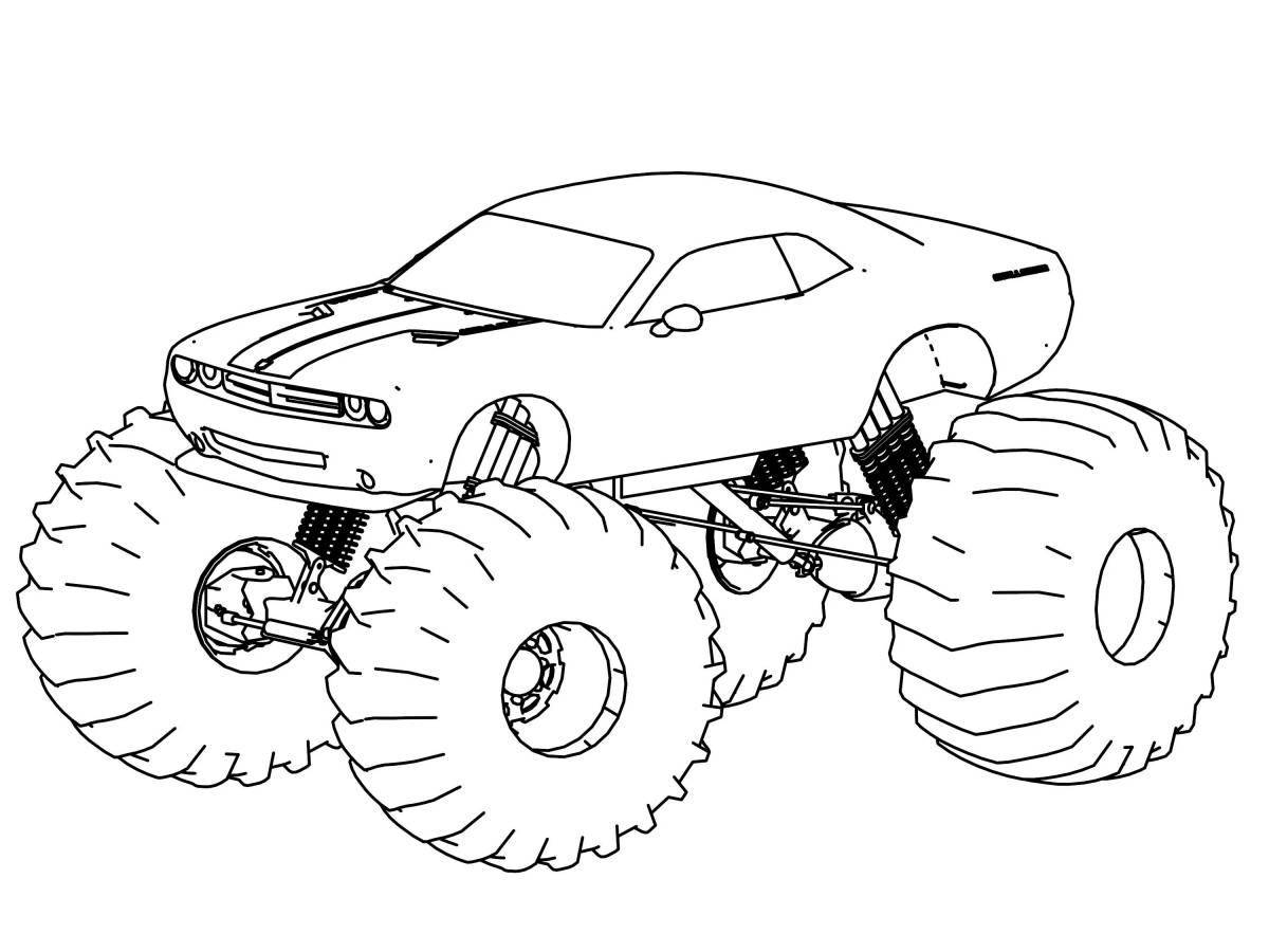 Lovely bigfoot machine coloring page