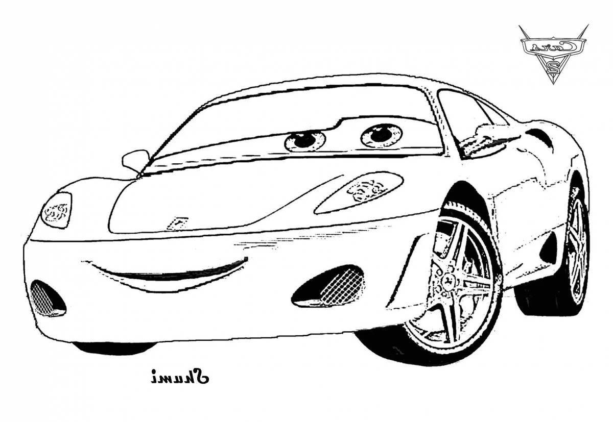 Radiant coloring page king cars
