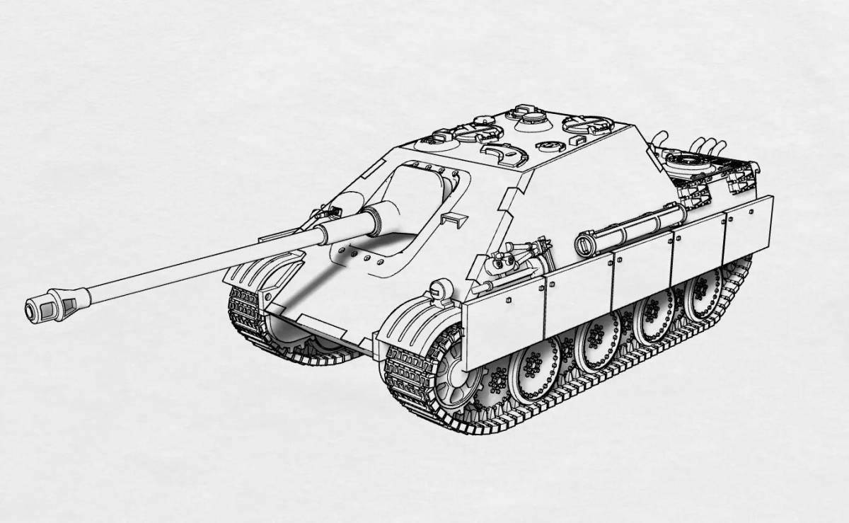 Majestic leopard tank coloring page