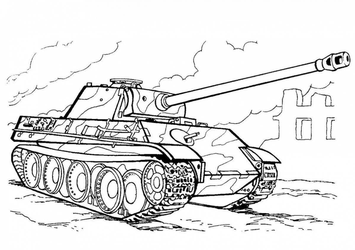 Раскраска танк с леопардовым принтом