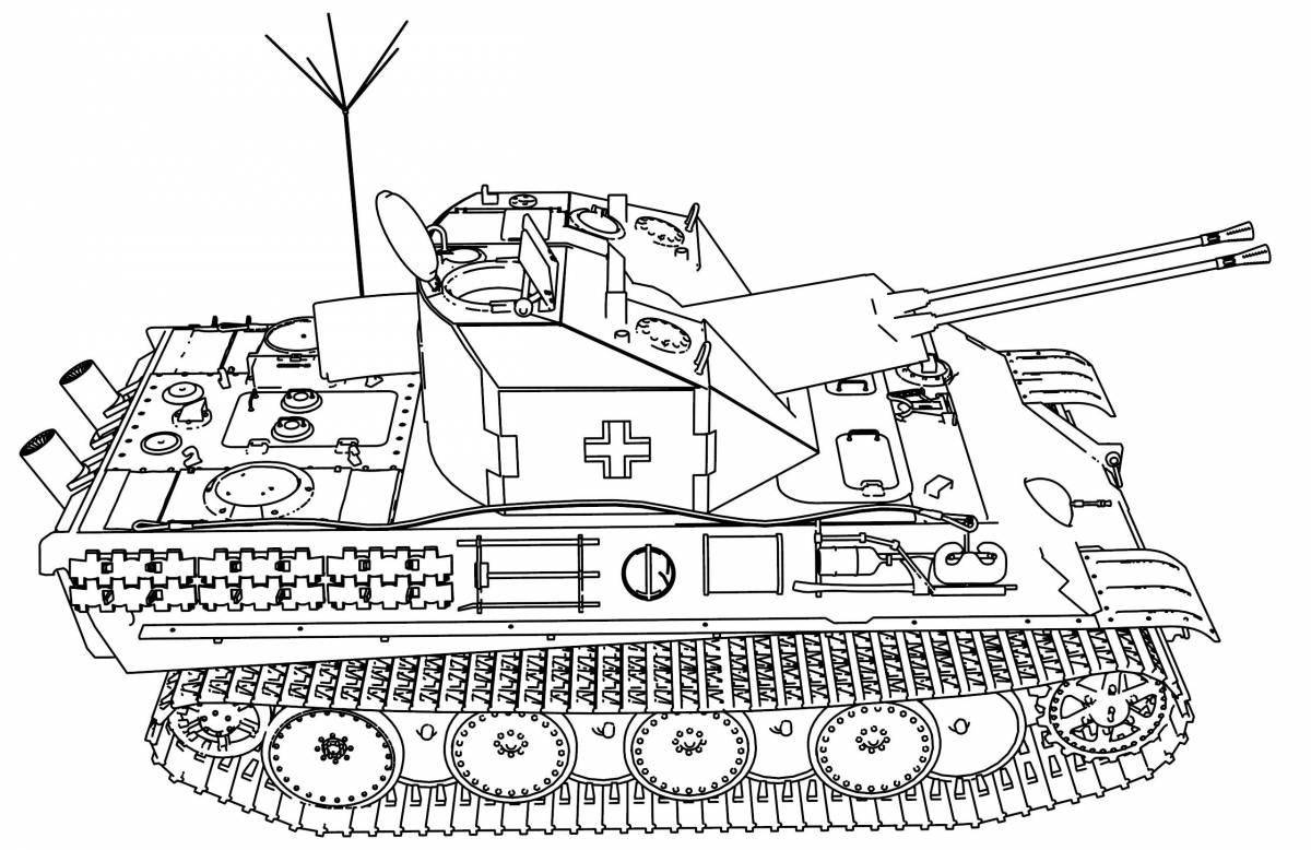 Раскраска леопардовый танк