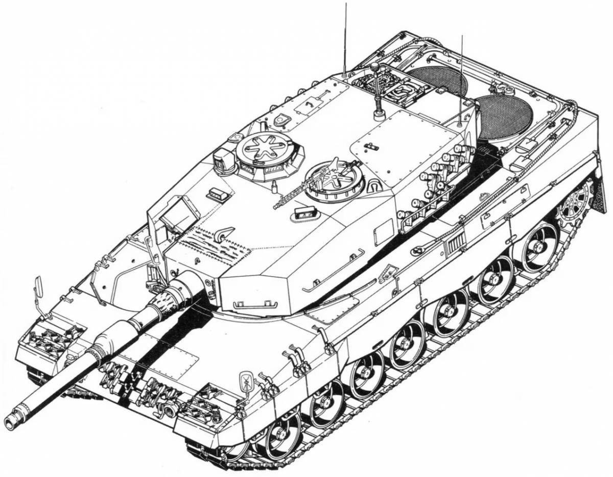 Great leopard tank coloring page