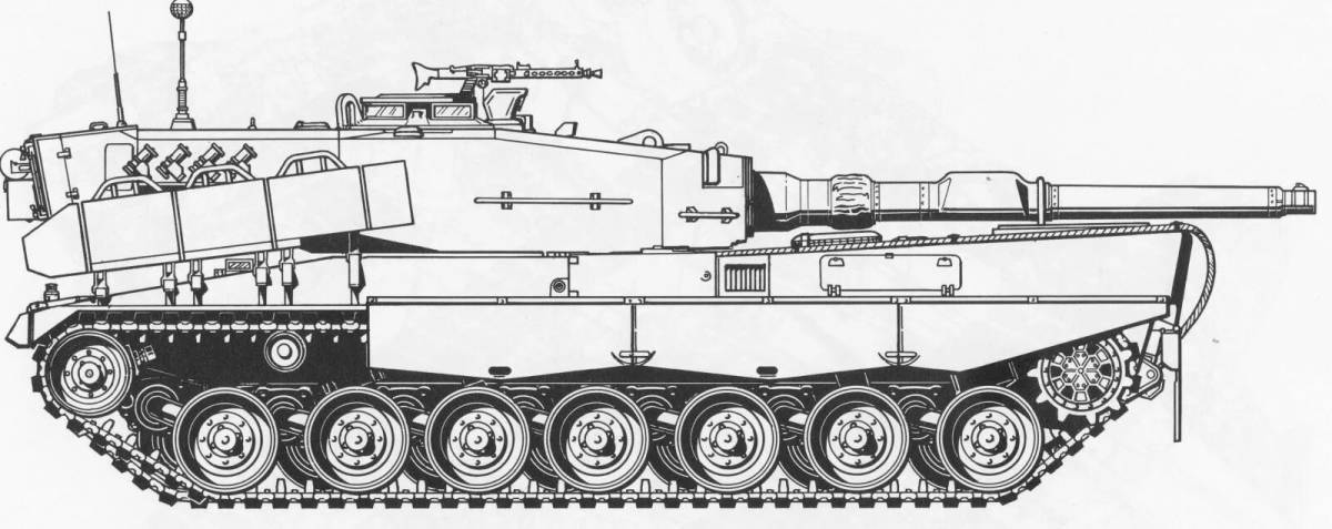 Colorful leopard tank coloring book