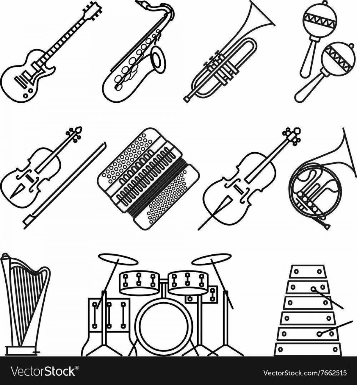 Charming symphony orchestra coloring page