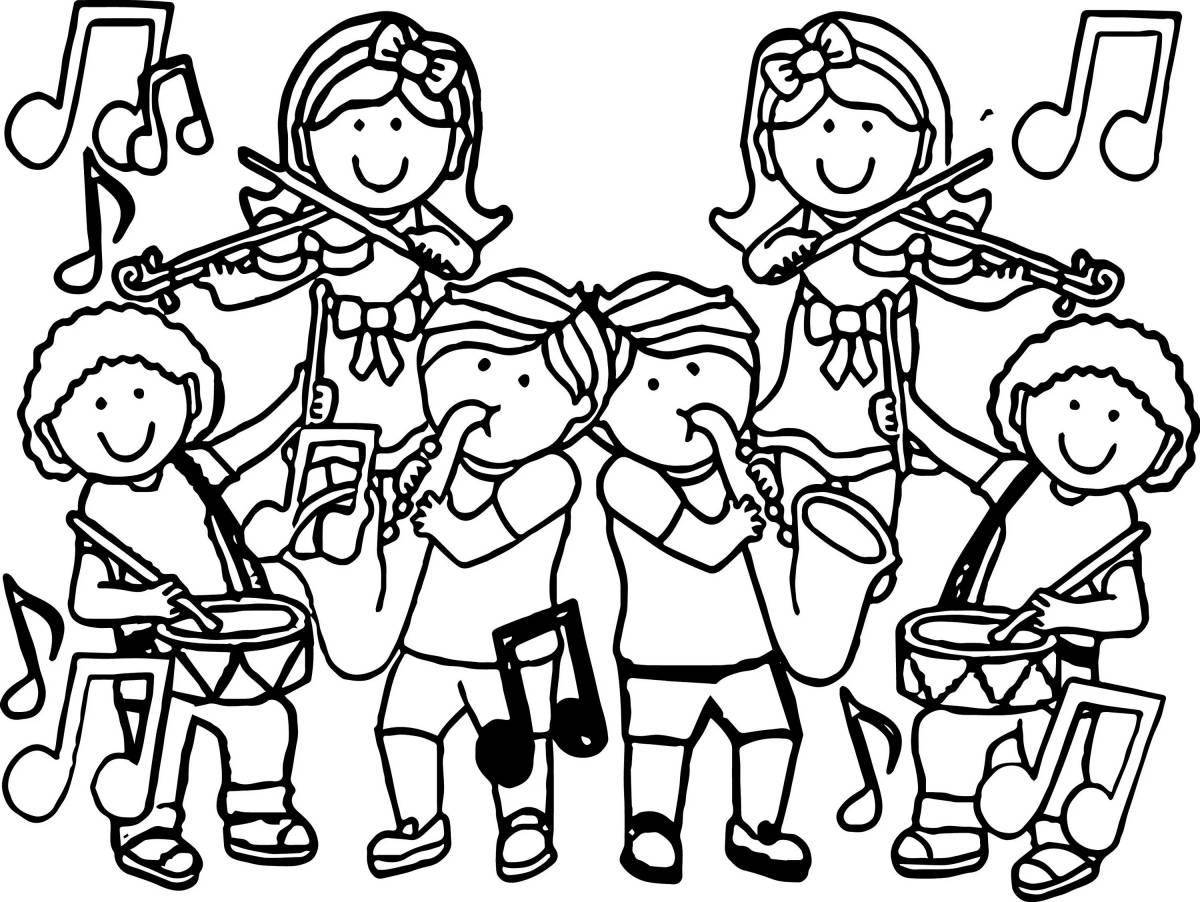 Harmonious symphony orchestra coloring page