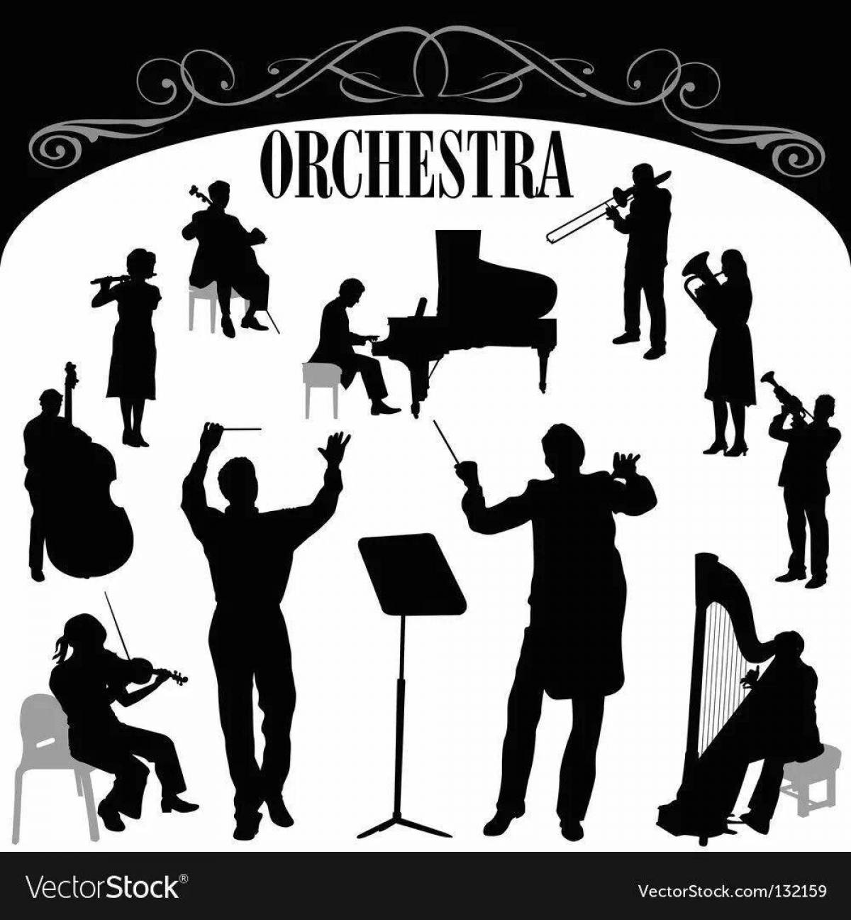 Coloring page grandiose symphony orchestra