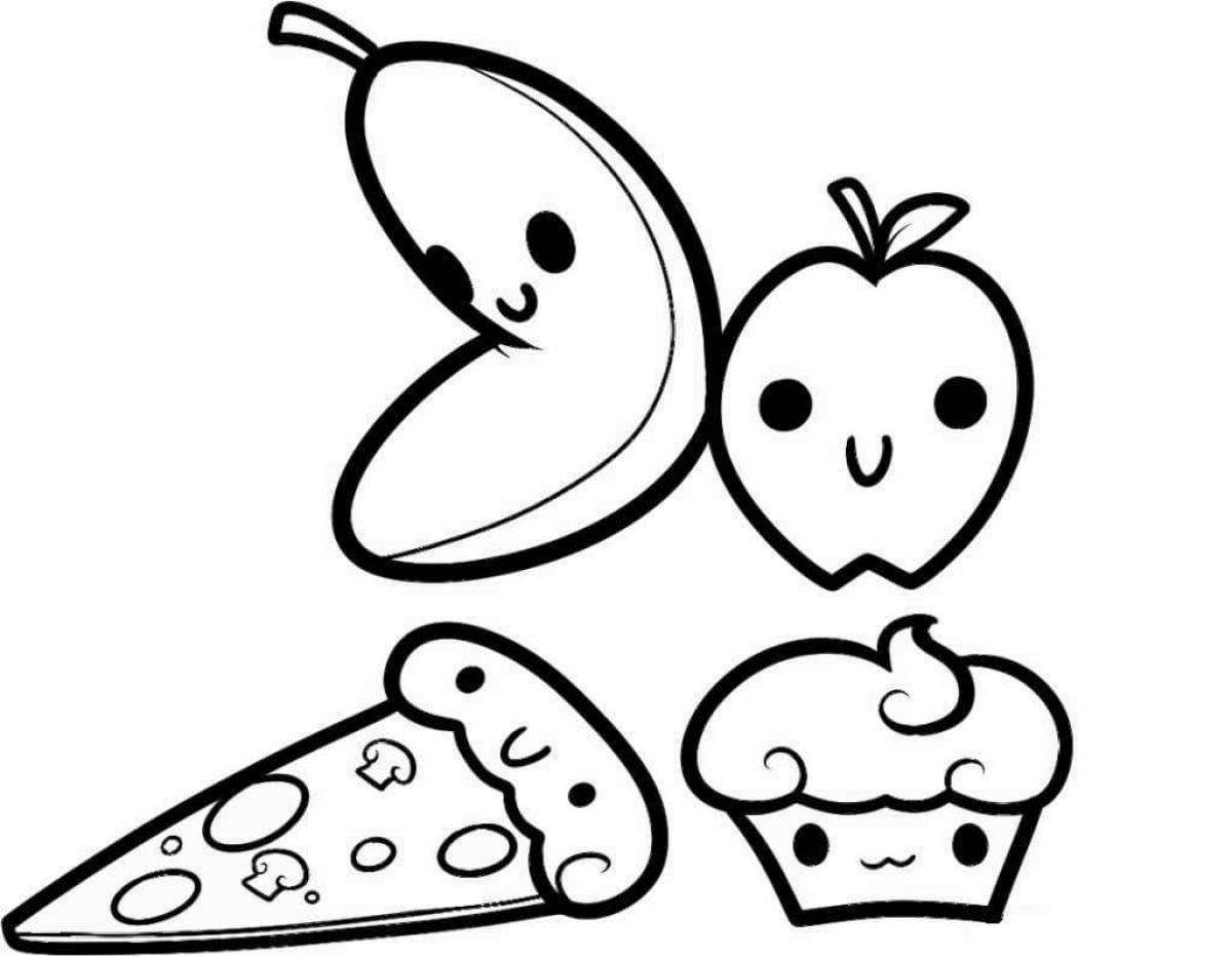 Gorgeous kawaii food coloring page