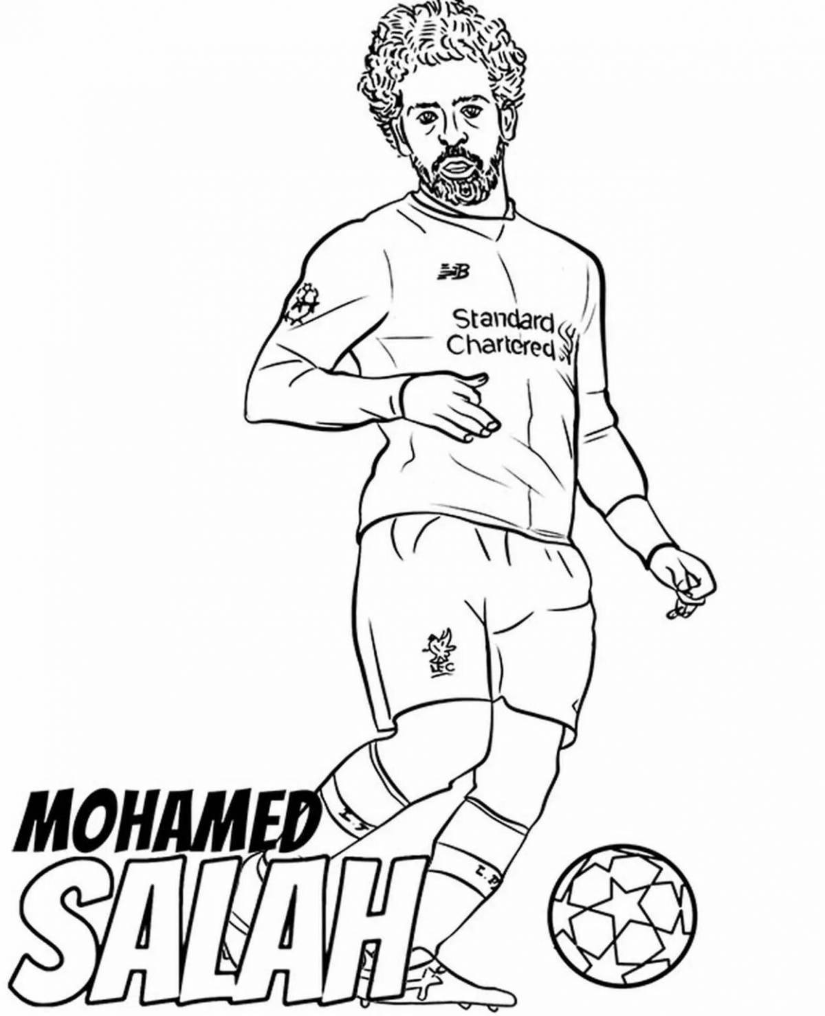 Coloring page joyful football player