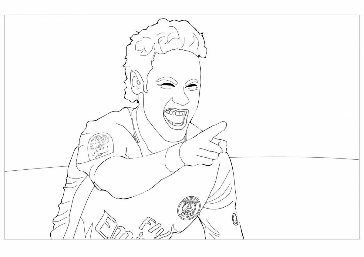 Coloring page energetic football player