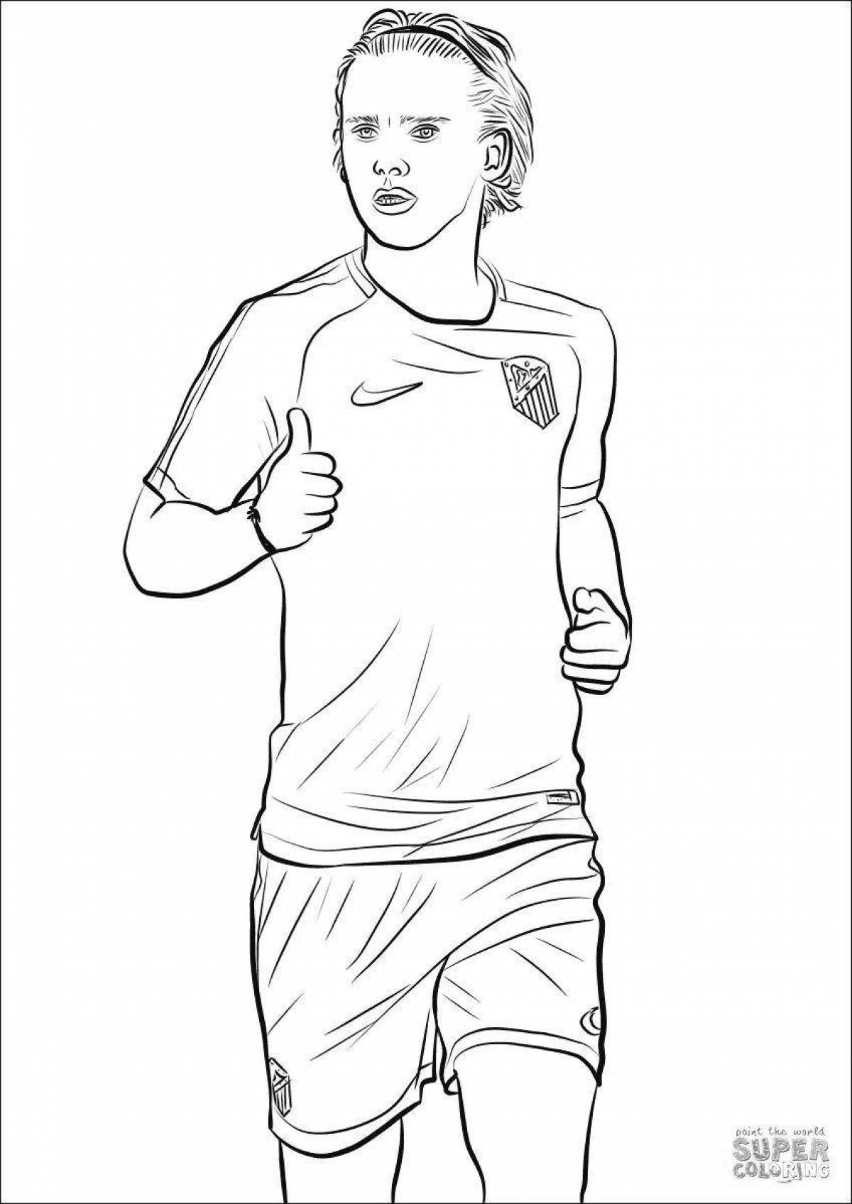 Fabulous football player coloring page