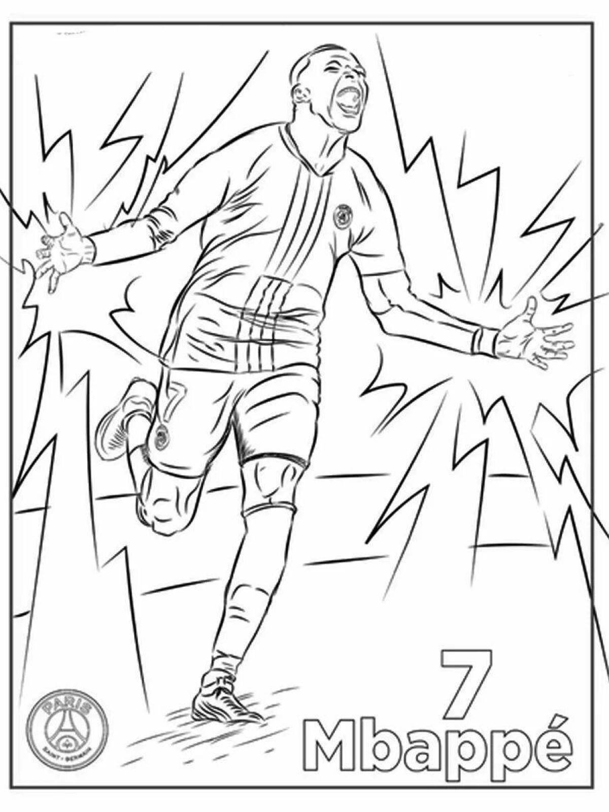 Majestic soccer player coloring page