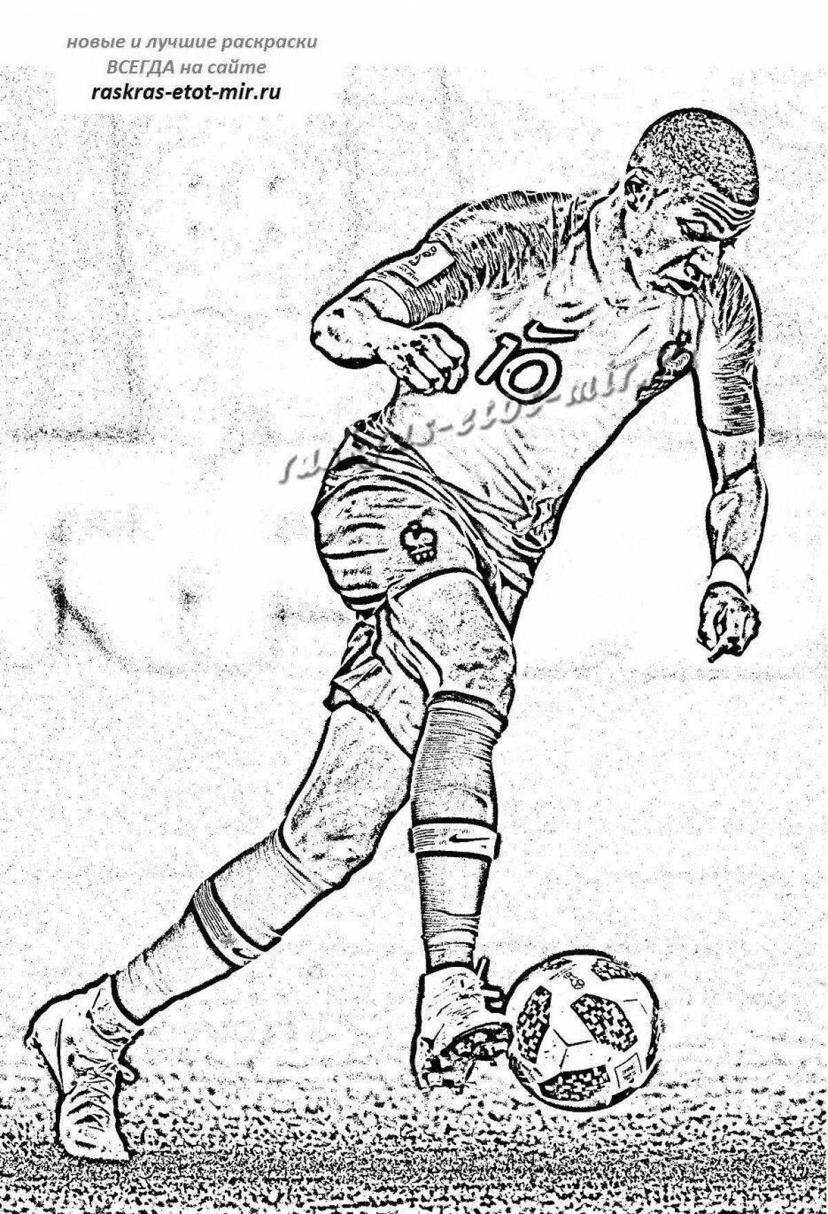 Coloring book exquisite football player