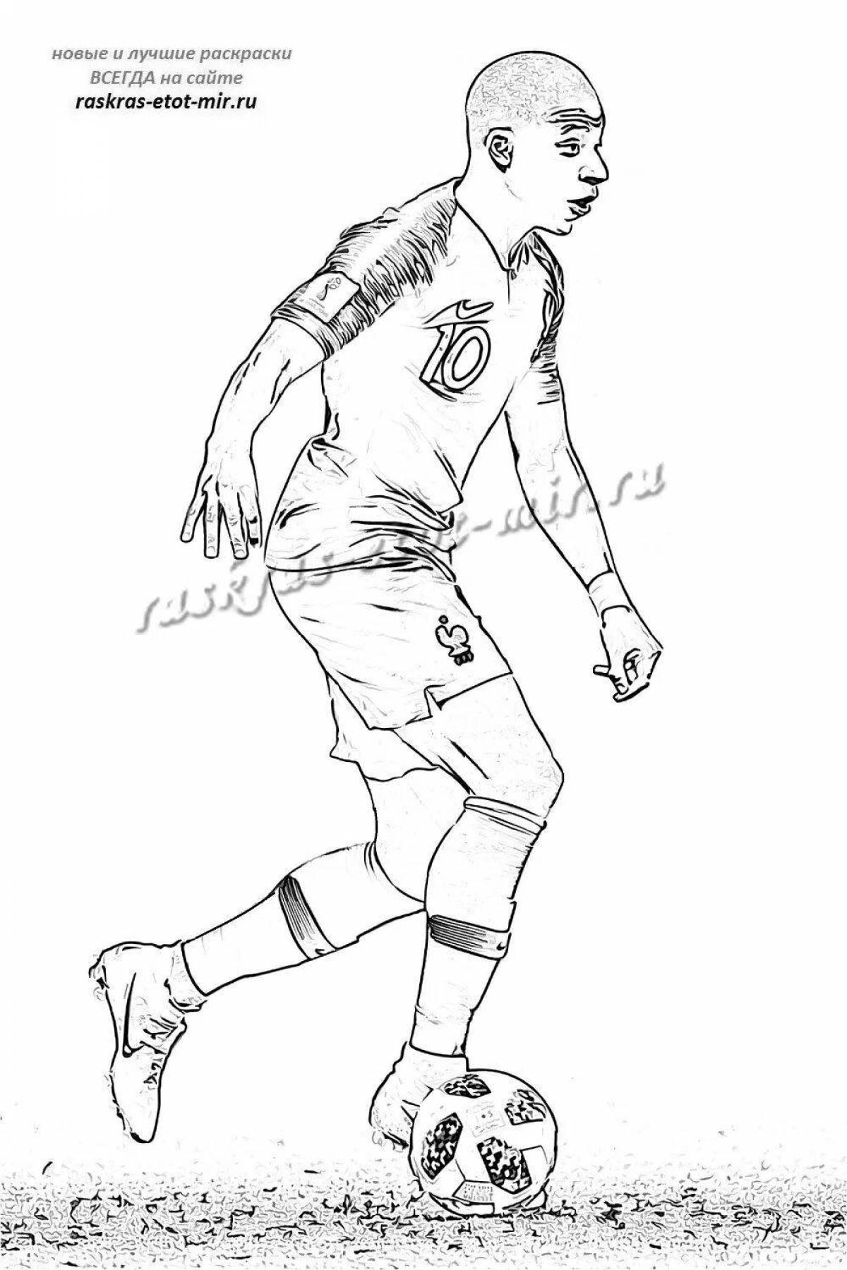 Coloring book elegant football player