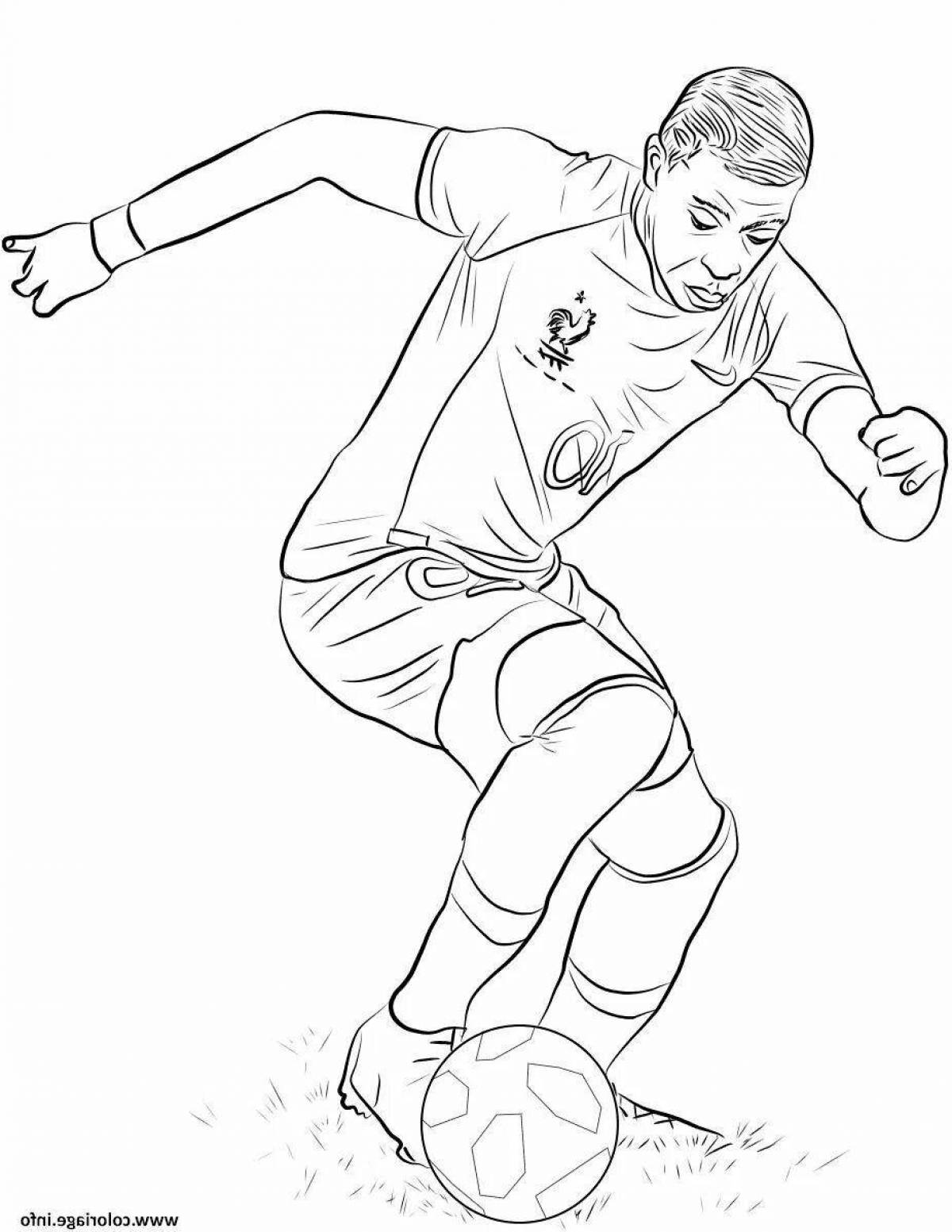 Coloring book balanced footballer