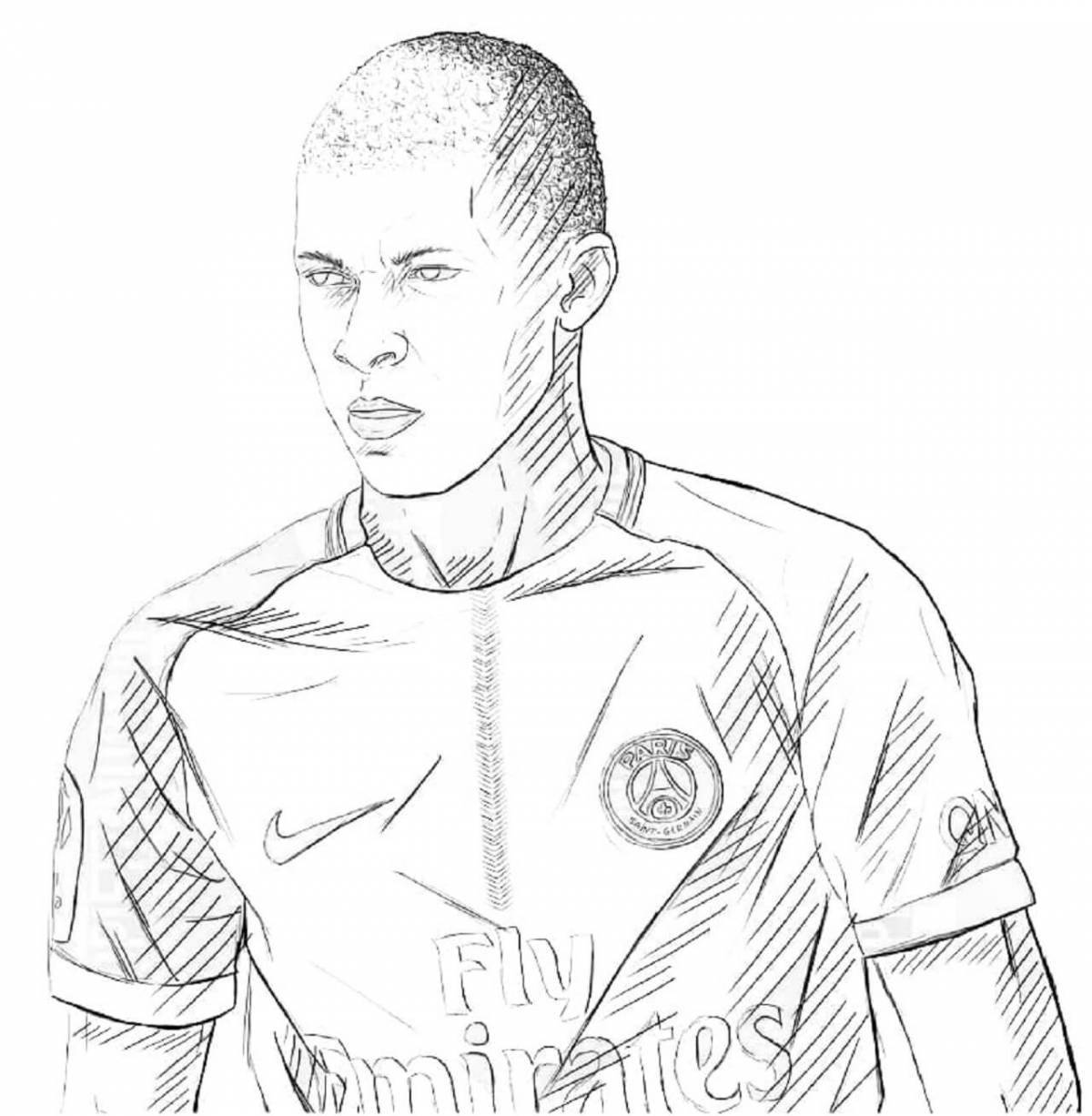 Coloring page stylish football player