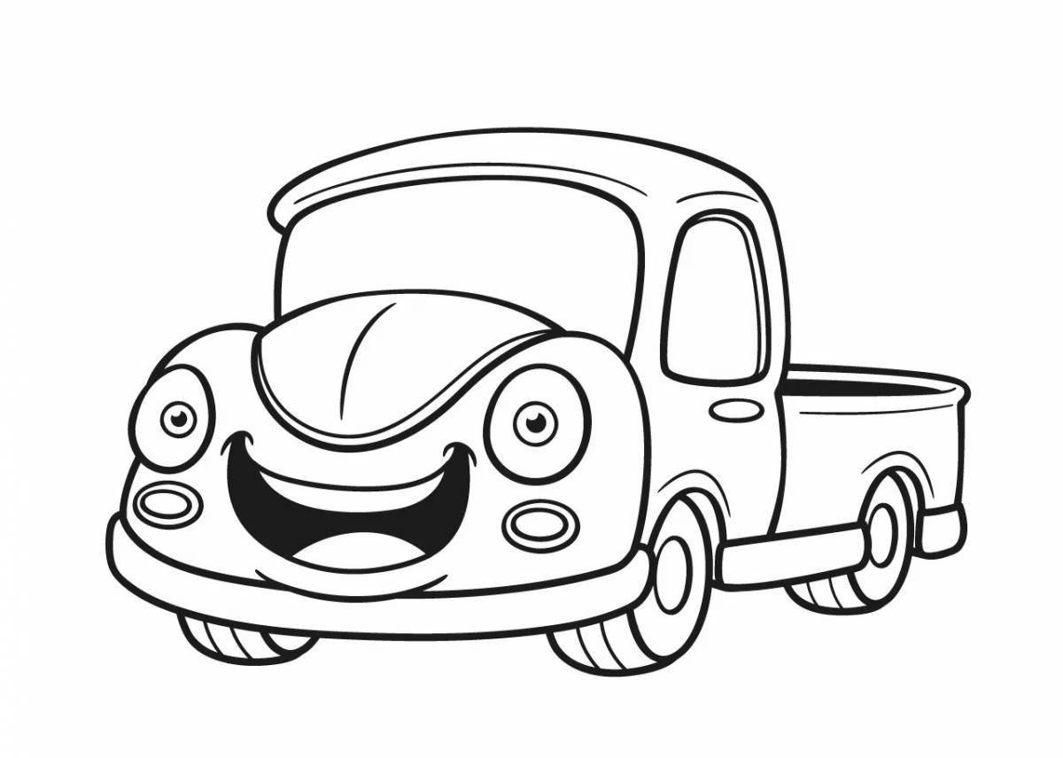 Colorful willy car coloring page