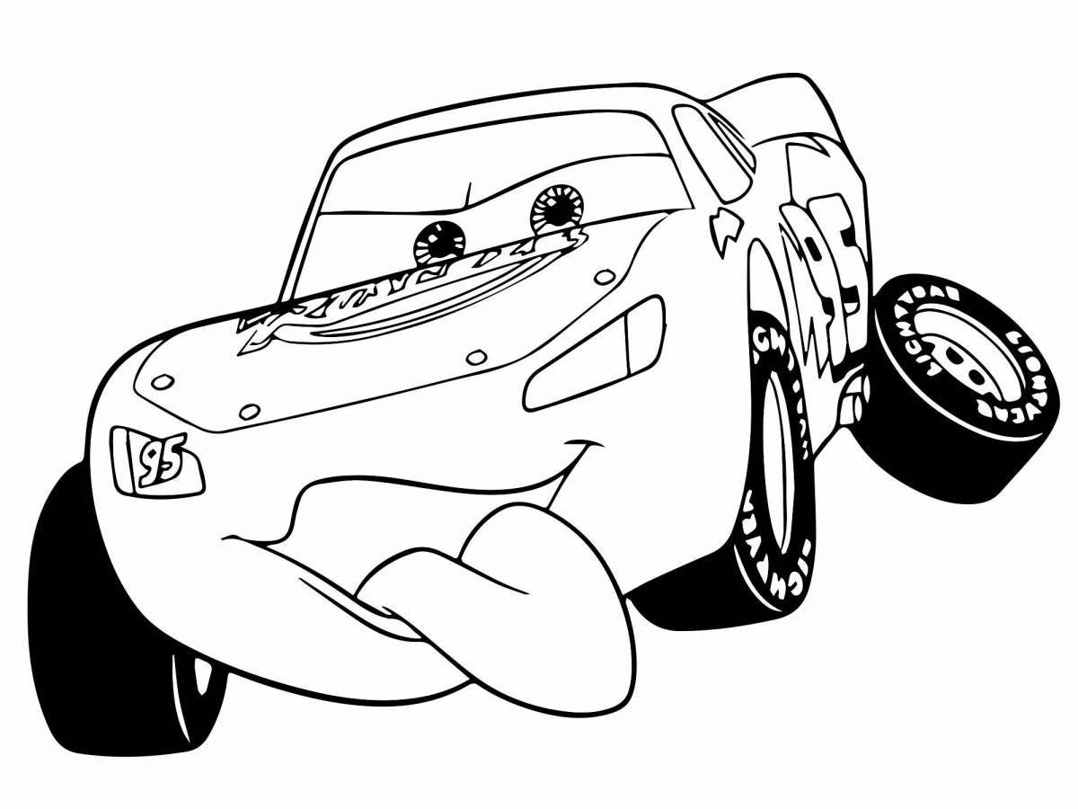 Willie's cute car coloring page