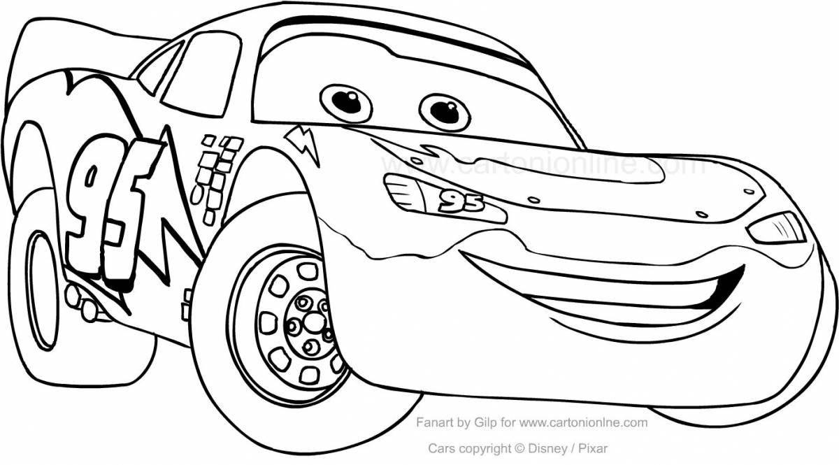 Willie's dazzling car coloring page