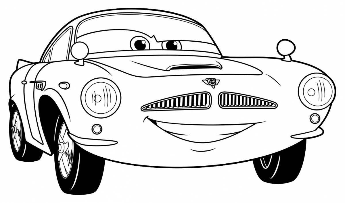 Attractive car willy car coloring page