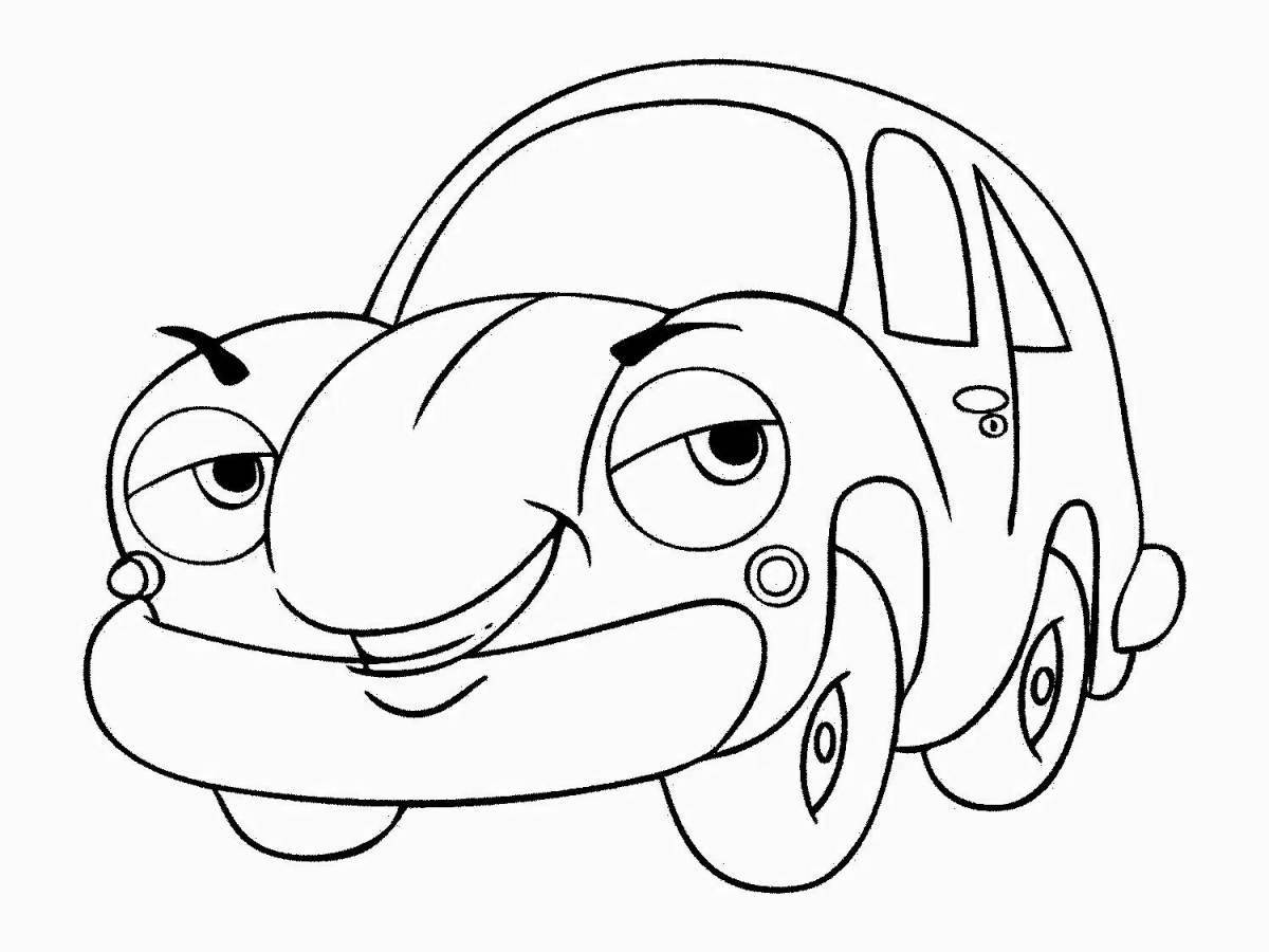 Willy shiny car coloring page