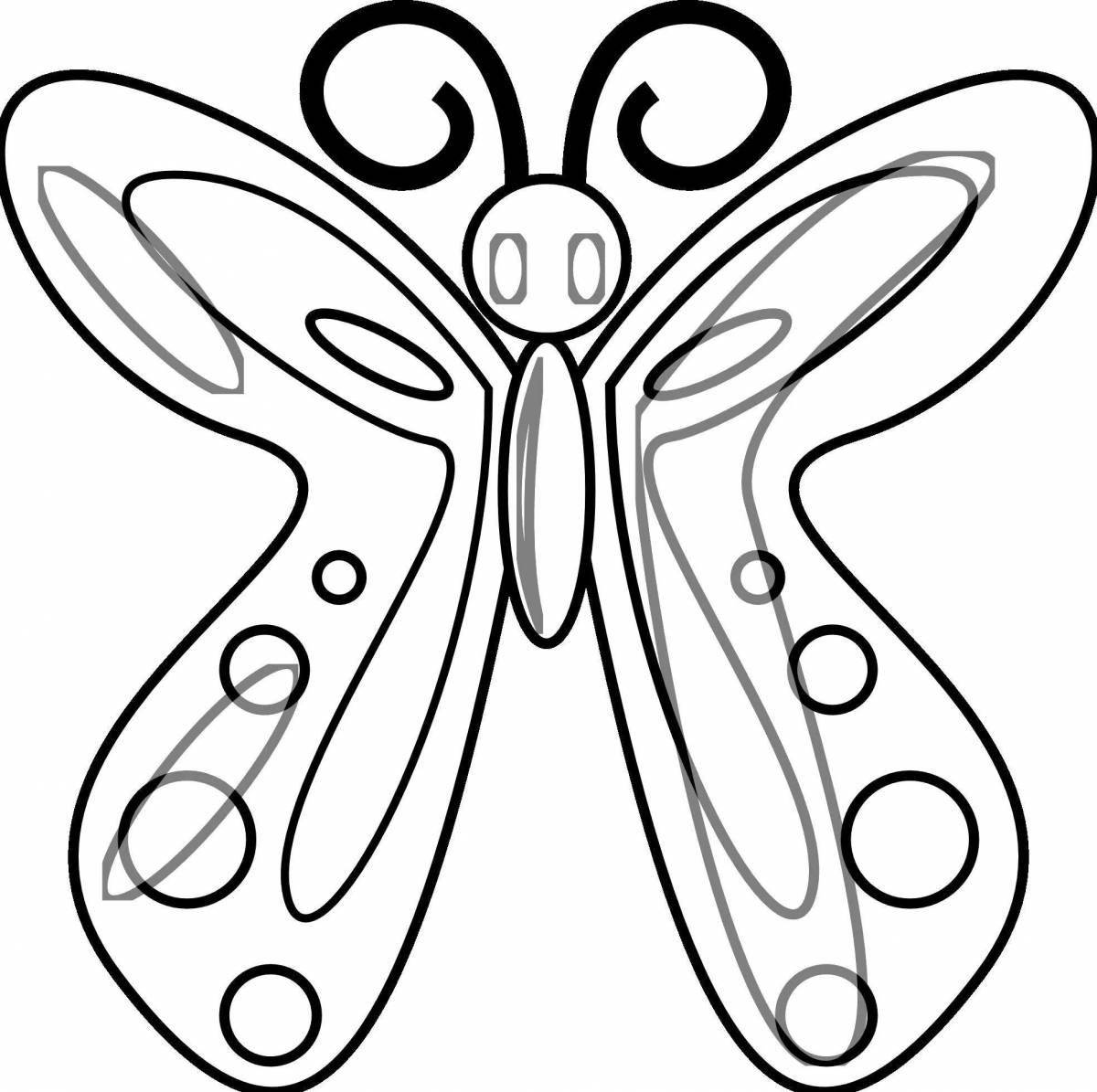 Bright coloring butterfly outline