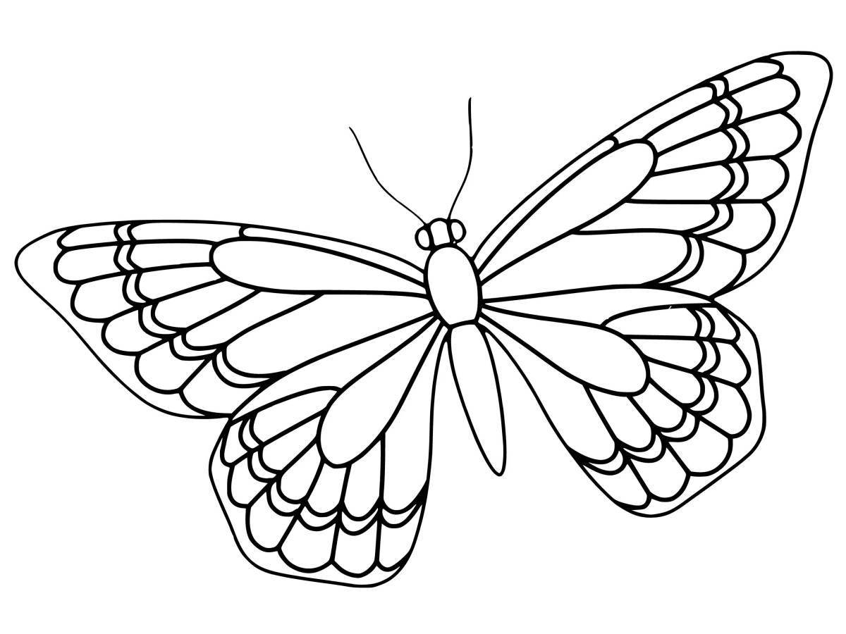 Великолепный контур бабочки-раскраски