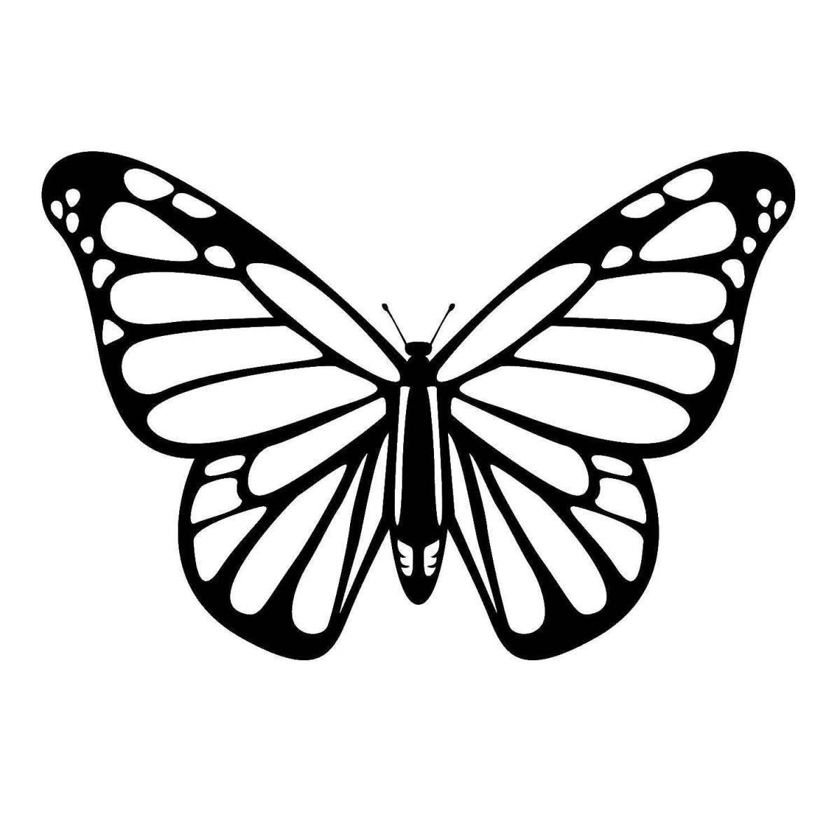 Буйная раскраска бабочка контур