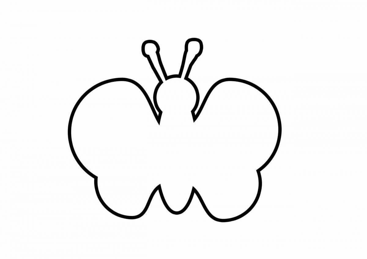 Радостная раскраска бабочка контур