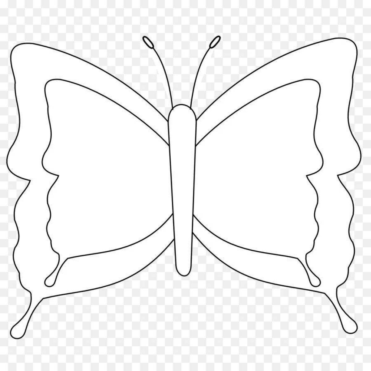 Elegant outline of a butterfly coloring book