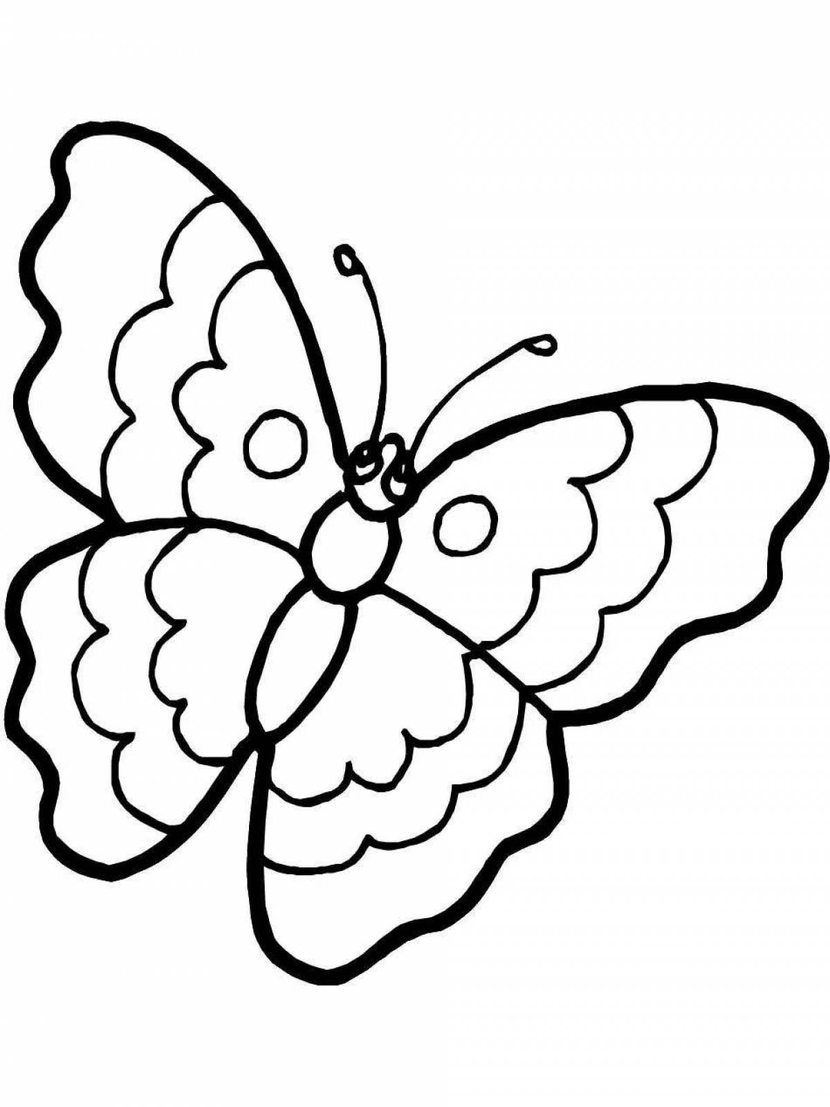Delicate outline of a butterfly coloring book