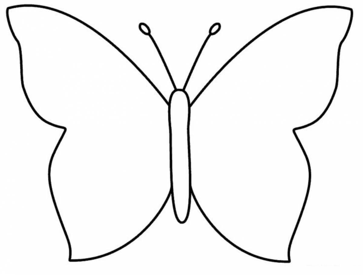 Outline of a poised butterfly