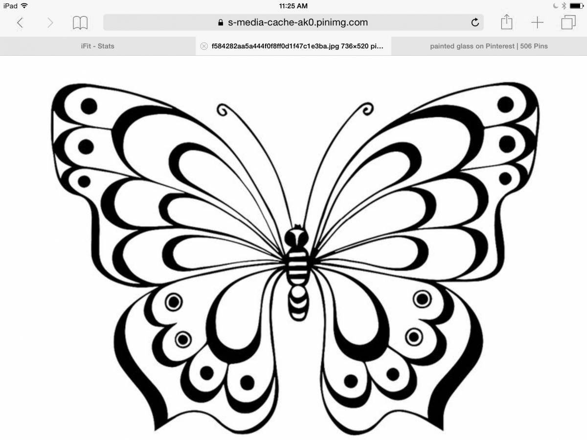 Serene coloring butterfly outline