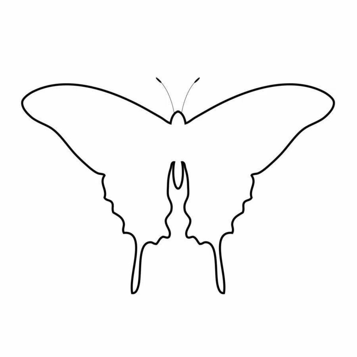 Tempting coloring butterfly outline