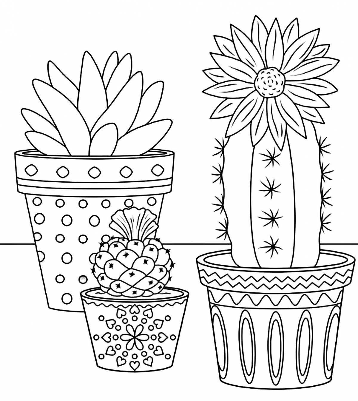 Adorable houseplant coloring page