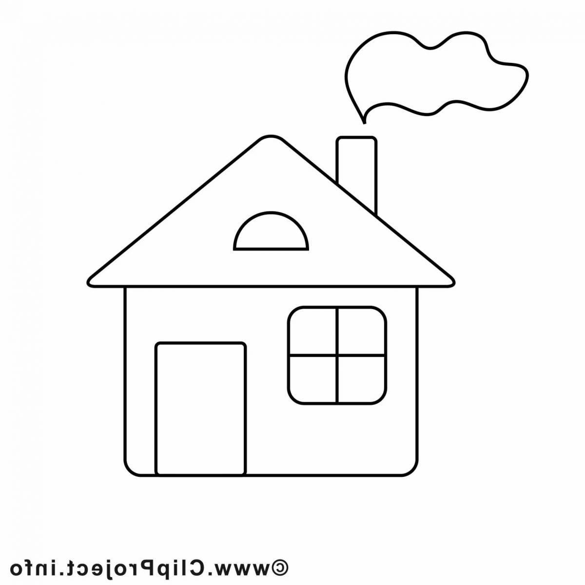 Animated drawing of a house