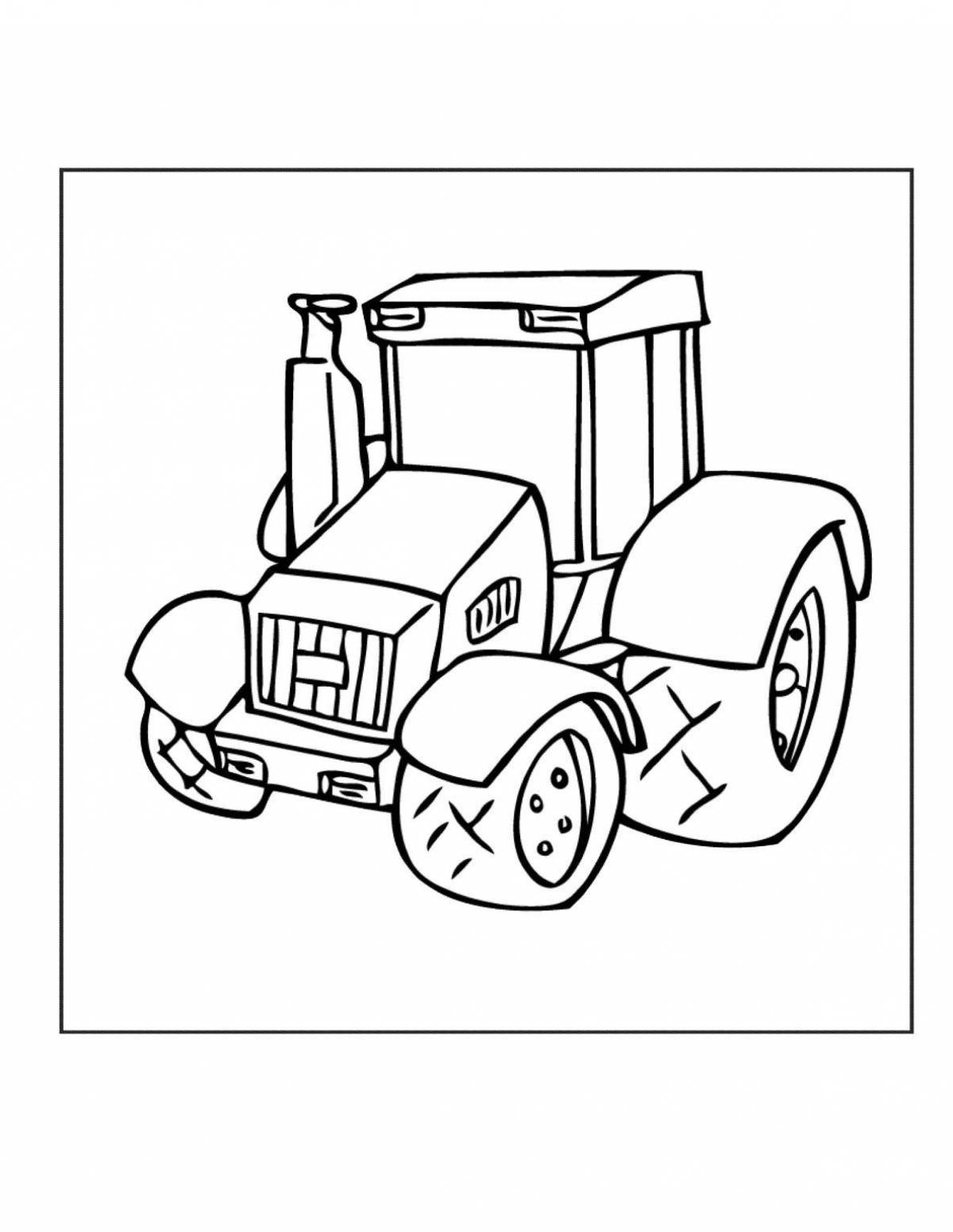 Coloring page funny tractor car