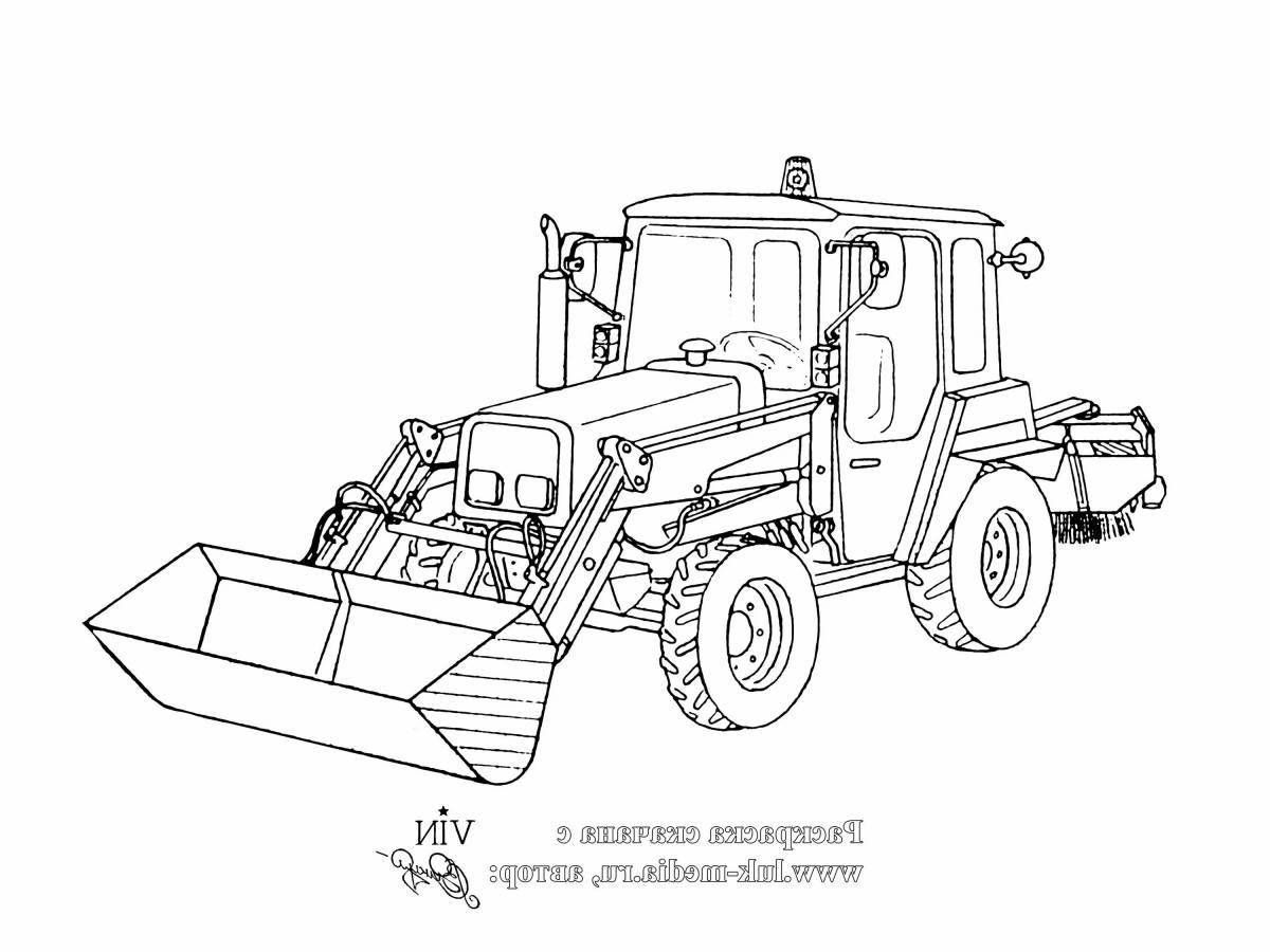 Intriguing tractor car coloring page