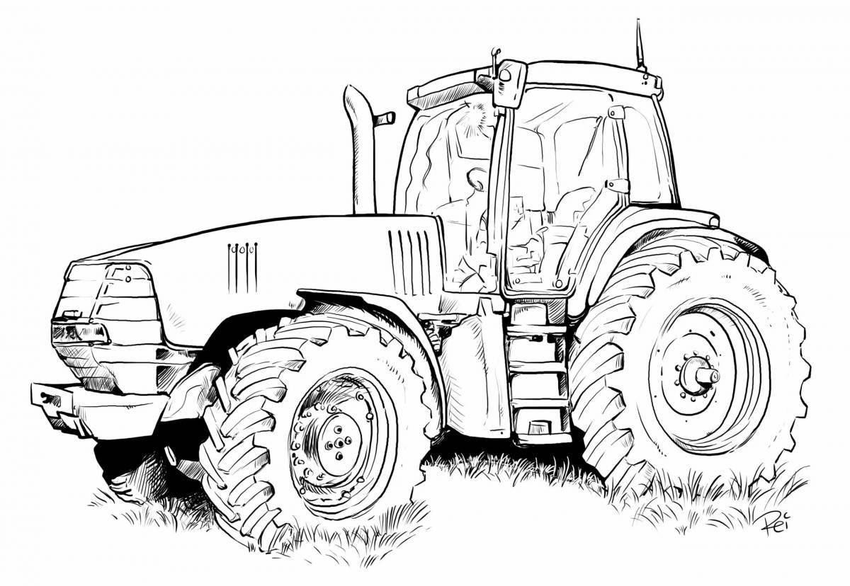 Coloring page spectacular tractor machine