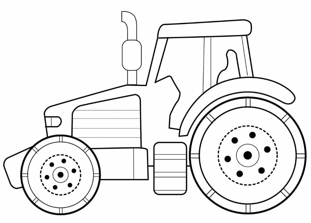 Впечатляющая страница раскраски тракторной машины