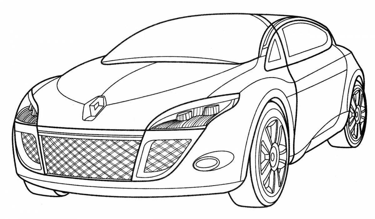 Colorful renault coloring page