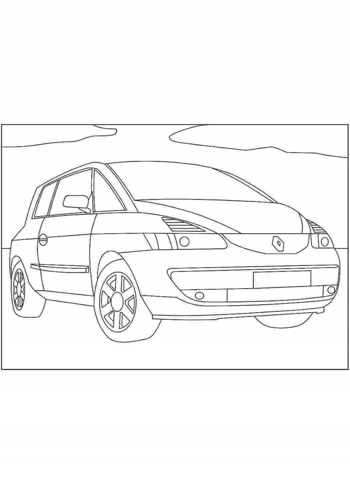 Coloring page joyful renault car