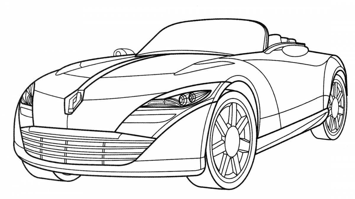 Coloring book fabulous renault car