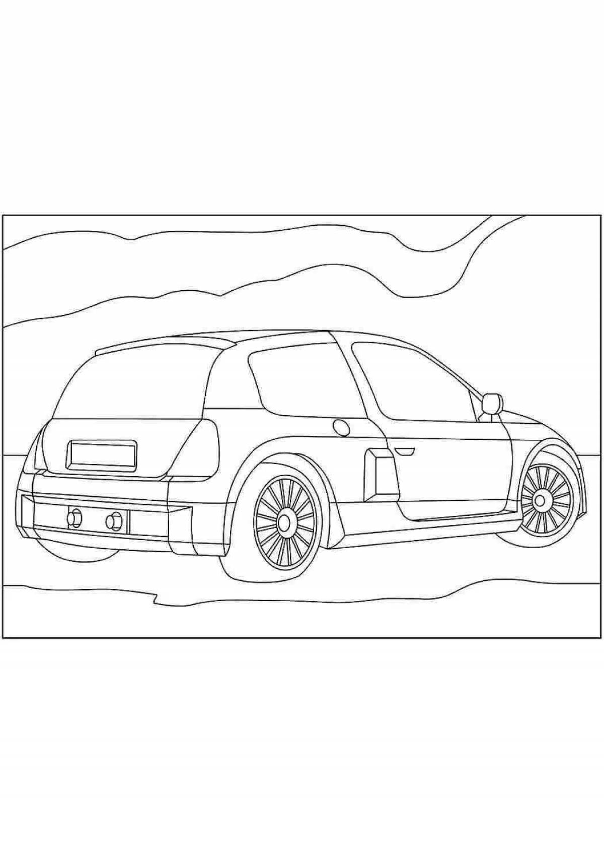 Coloring book gorgeous renault car