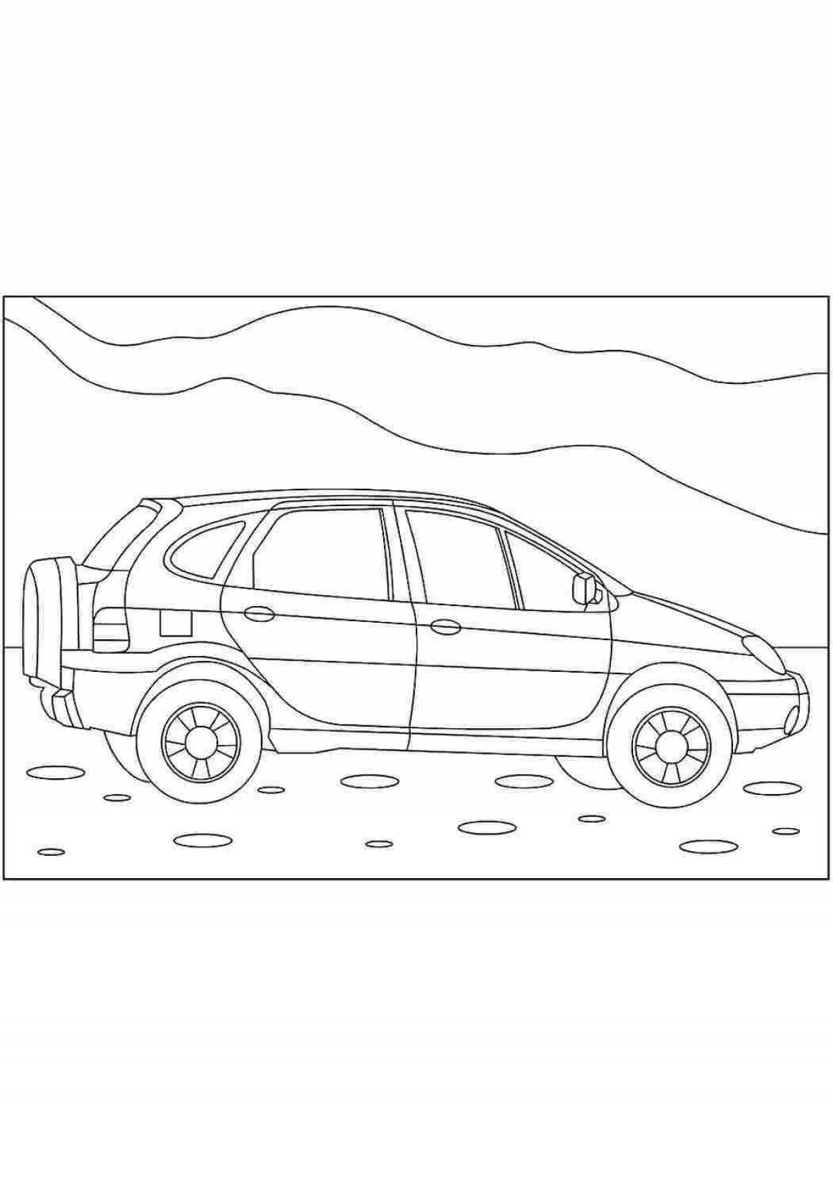 Charming coloring renault car