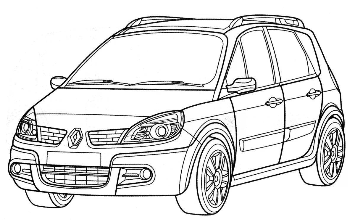 Attractive renault car coloring book