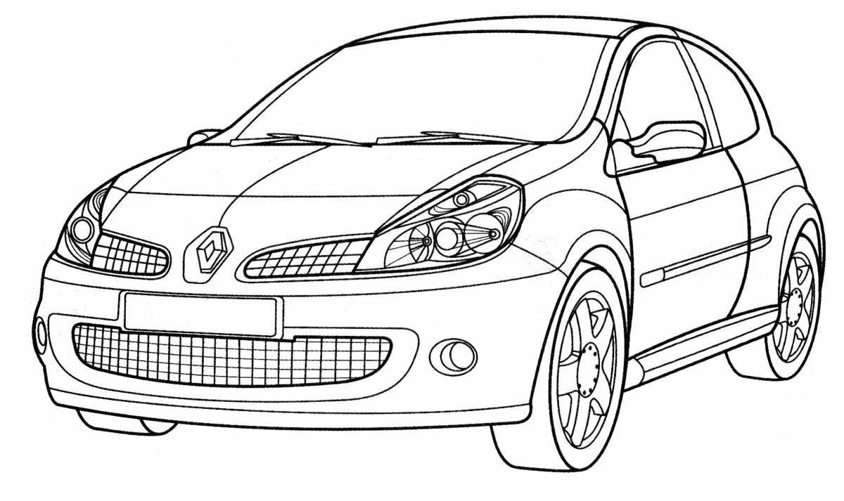 Renault shiny car coloring page